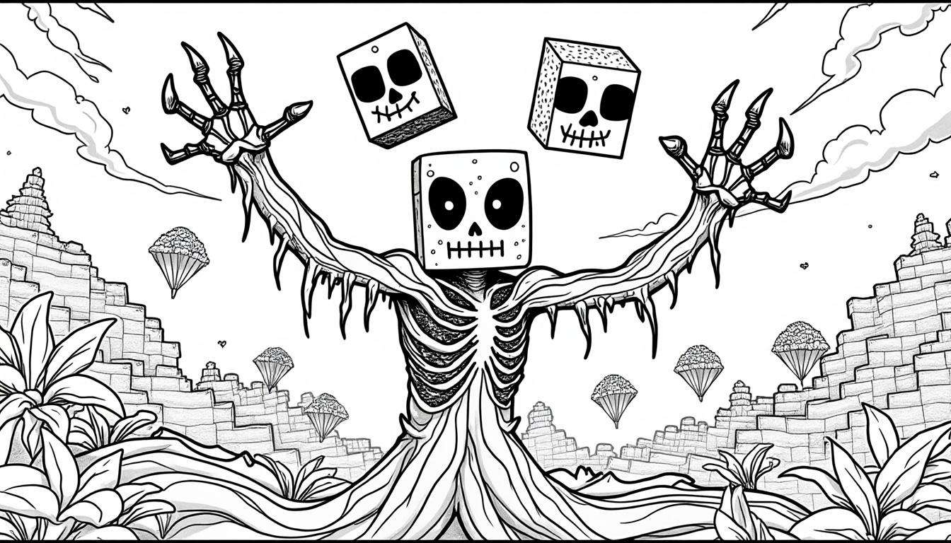 Coloriage minecraft wither : idées et modèles à imprimer pour les enfants
