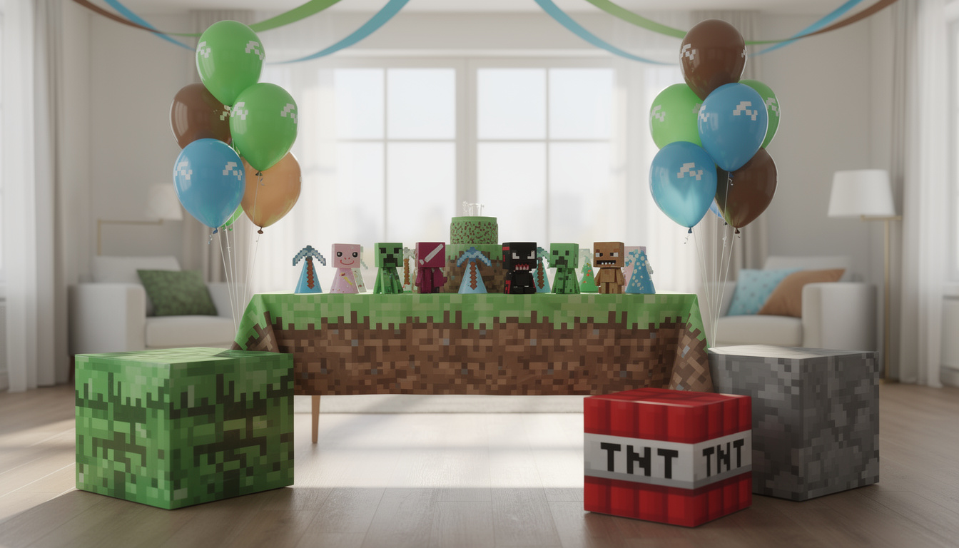Comment réussir une décoration anniversaire minecraft unique