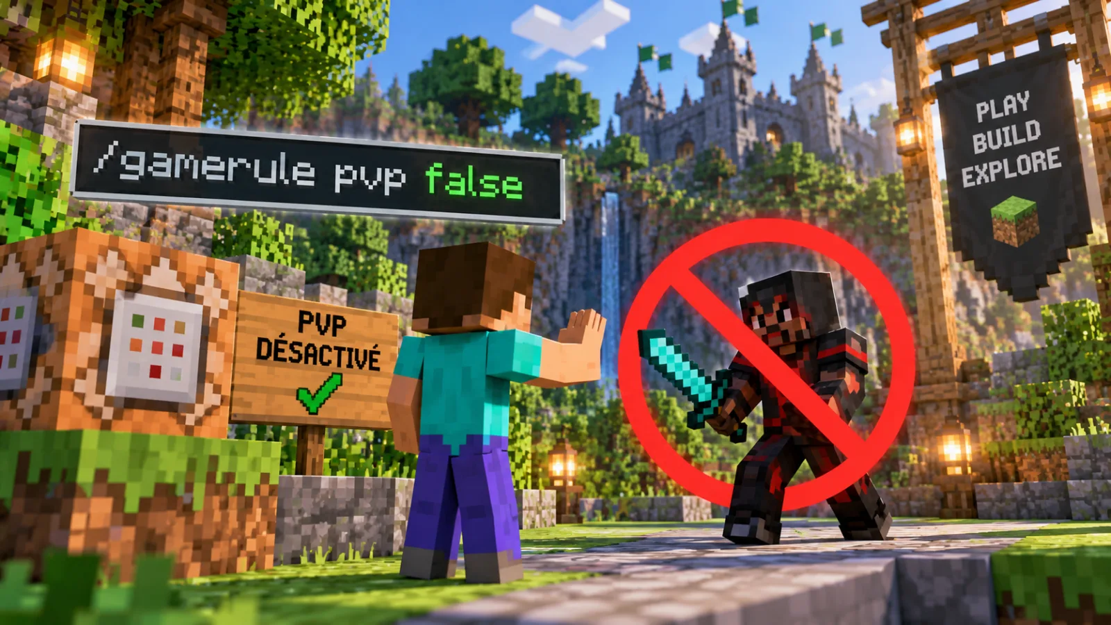 Comment utiliser la commande désactiver pvp Minecraft efficacement