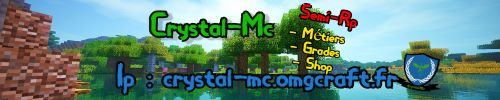 Bannière du serveur Minecraft Crystal-Mc