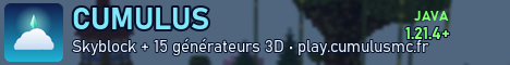 Bannière du serveur Minecraft Cumulus