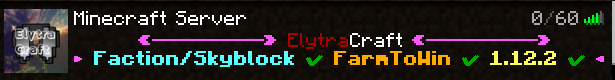 Bannière du serveur Minecraft Elytracraft