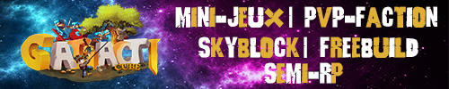 Bannière du serveur Minecraft Galacticube