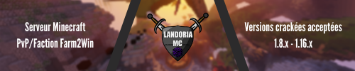 Bannière du serveur Minecraft LandoriaMC