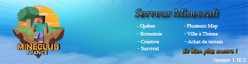 Bannière du serveur Minecraft Mineclub France
