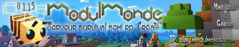 Bannière du serveur Minecraft ModulMonde
