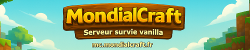 Bannière du serveur Minecraft MondialCraft