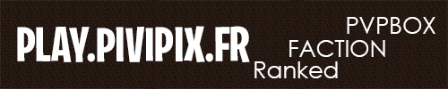 Bannière du serveur Minecraft Pivipix