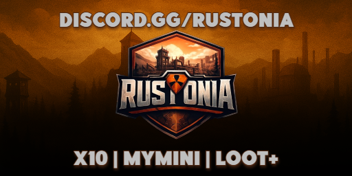 Bannière du serveur Minecraft Rustonia | X10 | CLANS | KITS | QUATRO |