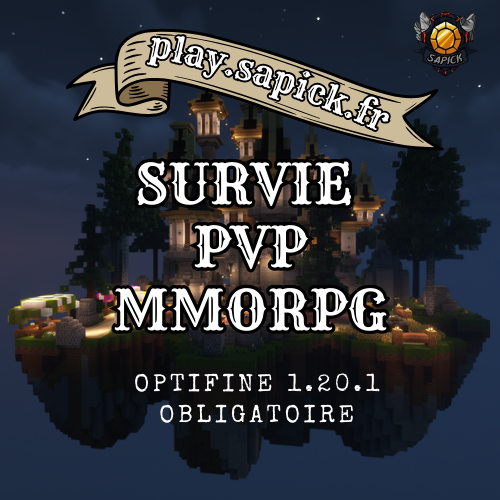 Bannière du serveur Minecraft sapick.fr