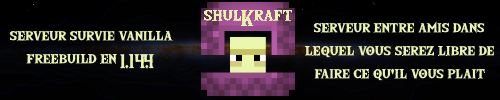 Bannière du serveur Minecraft ShulKraft