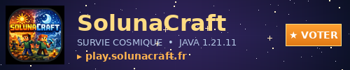 Bannière du serveur Minecraft Solunacraft