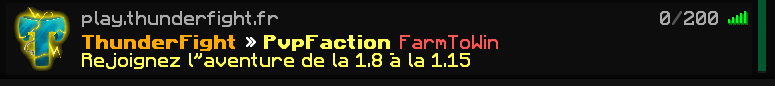Bannière du serveur Minecraft ThunderFight